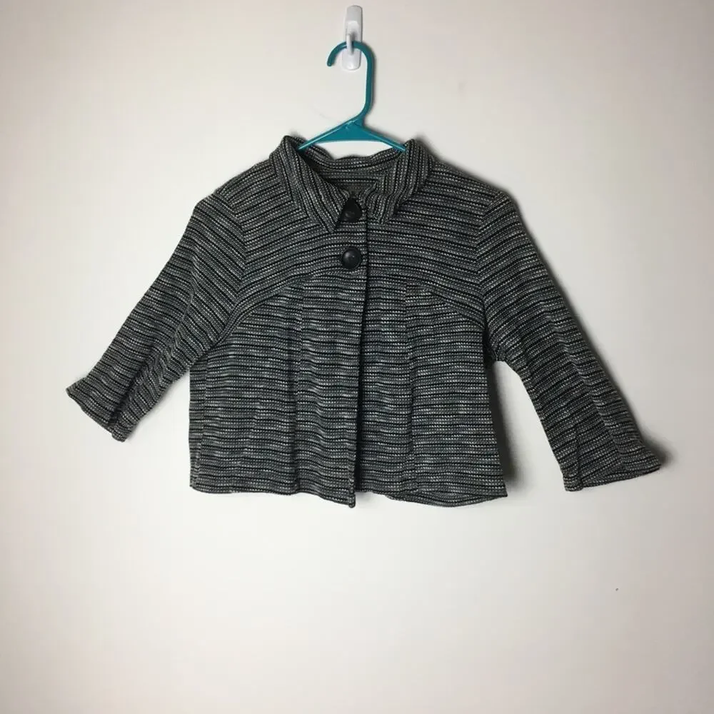 Notations Cropped Jacket Black Gray MP - Picture 1 of 8